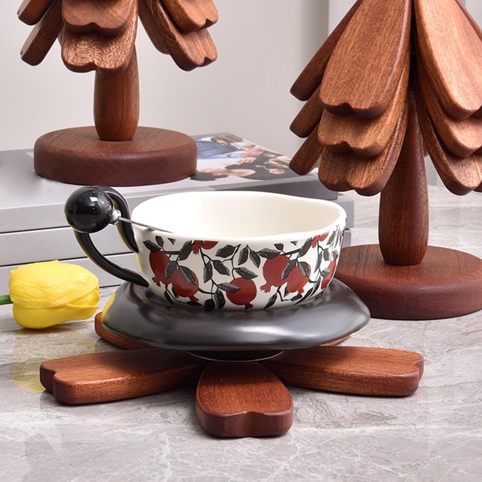sous-Verres en Bois pour Arbre de Noël, sous-Verres Pliables résistants