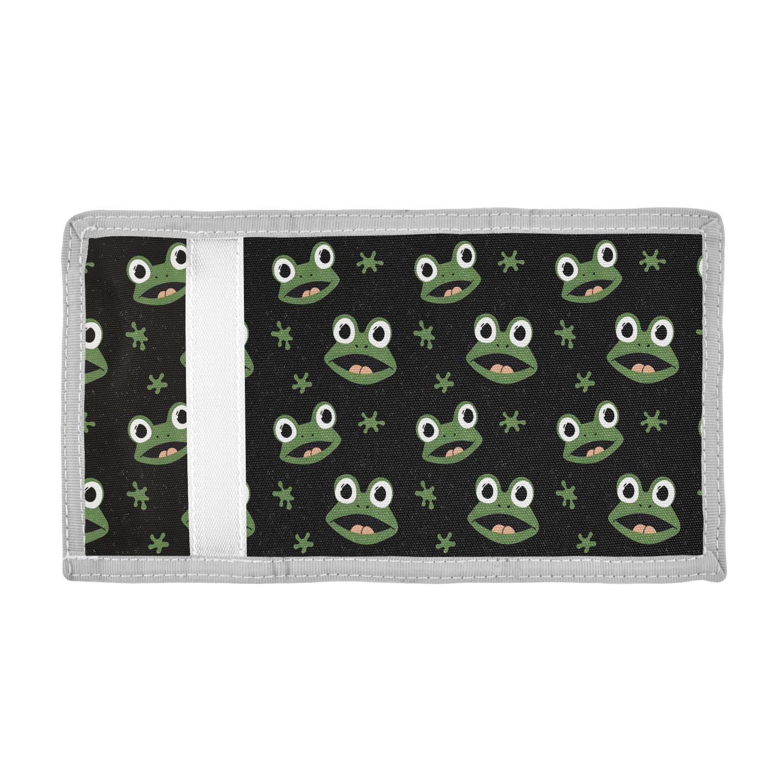 ALAZA Kids Wallets for Boys Girls Toddler Trifold Wallet Children Small Cute Frog Pattern with Zipper Coin Pocket