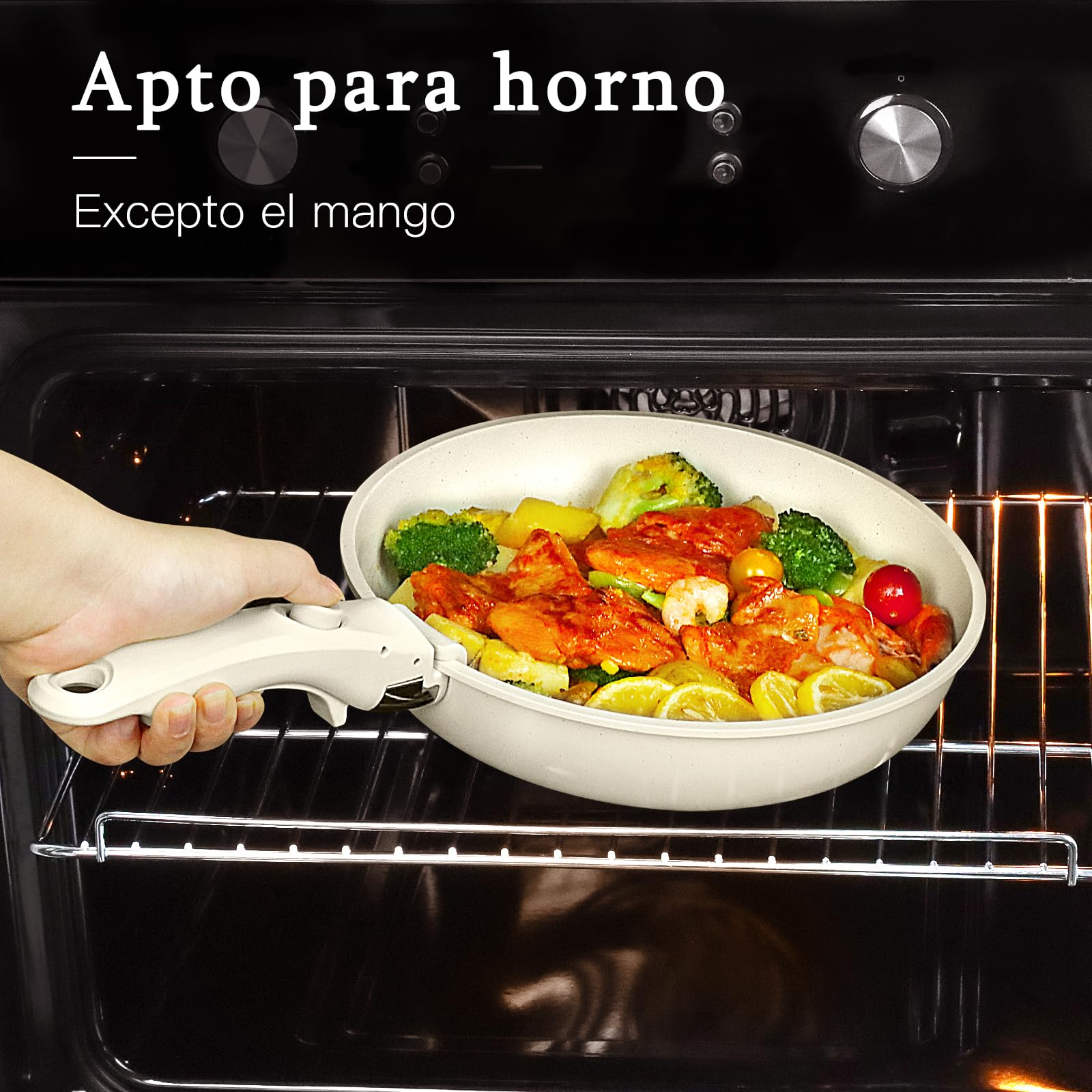 Ollas Y Sartenes De CeráMica Antiadherentes, Juego De 8 Piezas De Sartenes De InduccióN Fundidas A PresióN, Juego De Utensilios De Cocina Con Sartene Y Cacerolas, 100% Libre De Pfoa
