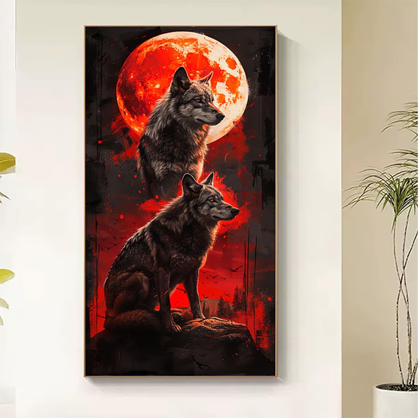 Dipingere con i Numeri Adulti Wolf, Dipingere con i Numeri Animale, Fai da te Paint by Numbers per Principianti, Hobby Creativi Adulti, Painting by Numbers per Decorazioni Casa Regalo 100x200cm L-2724