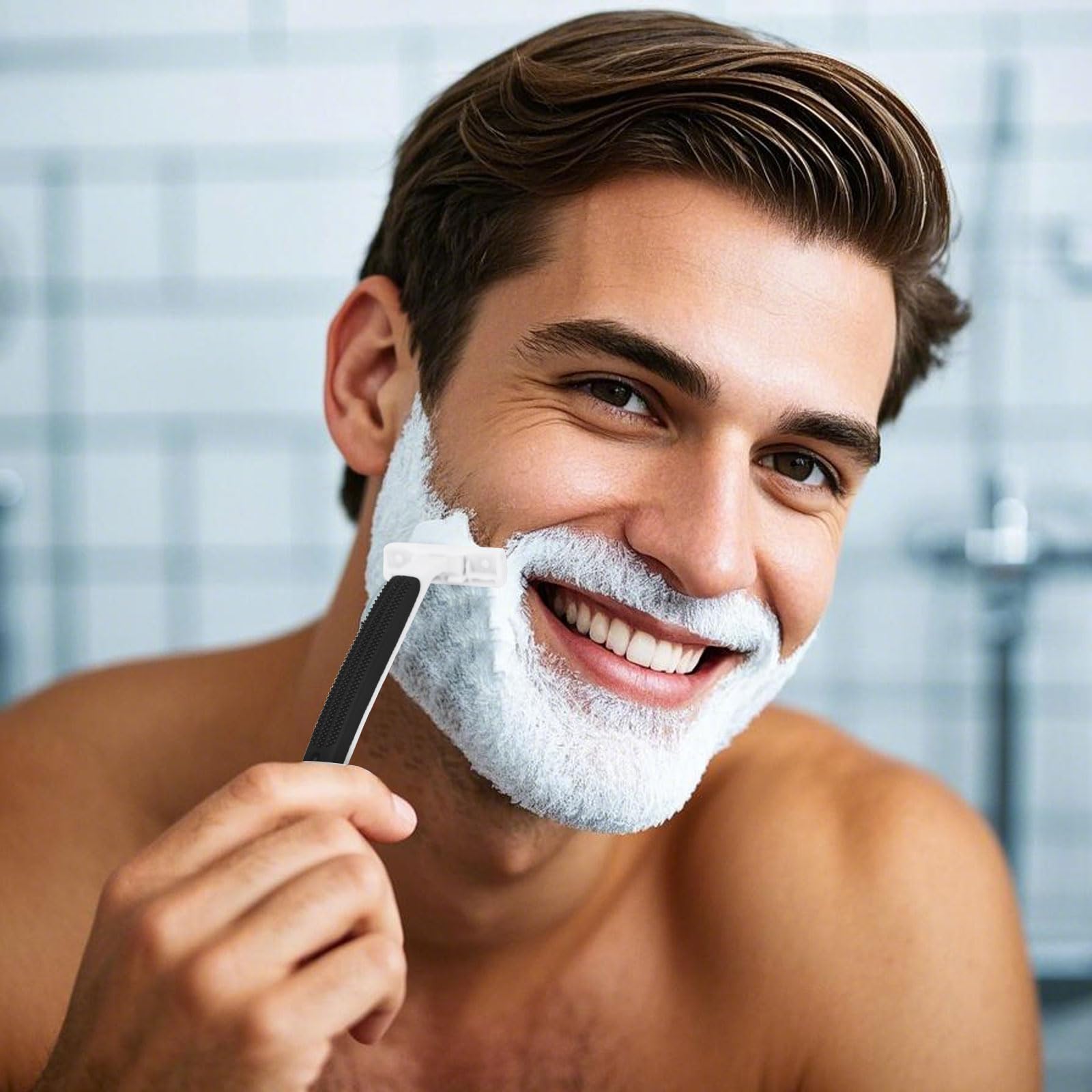 Disposable Razors Bulk, Razors Individually Wrapped Bulk, Travel Razors Bulk With Shaving Cream For Hotels, Shelters, Homeless, Nursing Homes, Charities, Churches, Black (100-PACK)