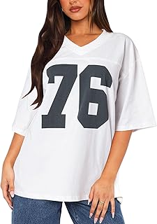 Navneet Women Oversized T Shirts Y2K Jersey Short Sleeve Gra