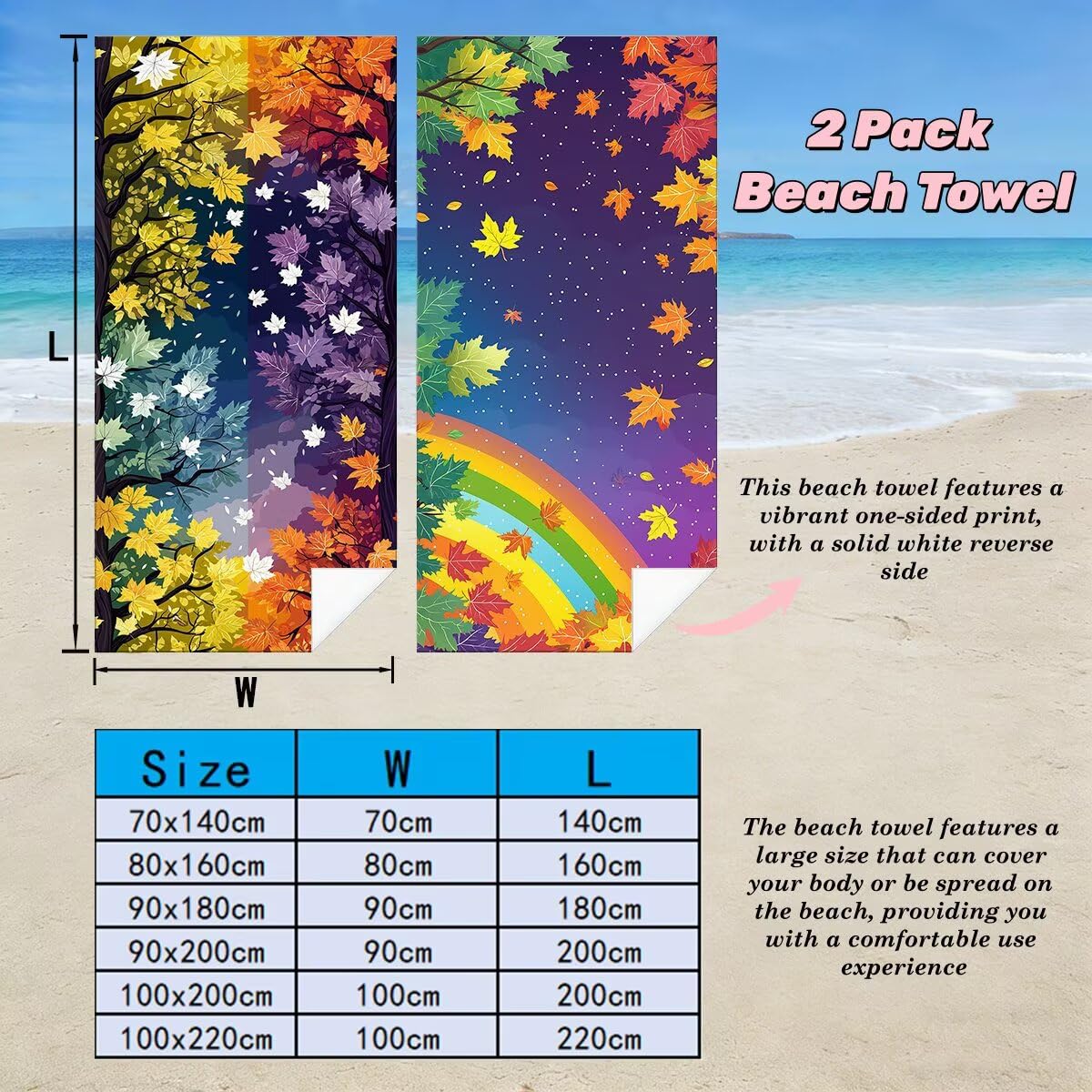 Ręcznik plażowy 80 x 160 cm, ręcznik gimnastyczny z mikrofibry szybkoschnący zestaw 2 ręczników plażowych, lekki kompaktowy ręcznik z mikrofibry duży do podróży, prezent dla mężczyzn prezent dla