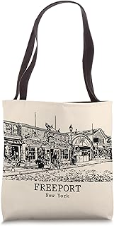 Freeport New York Vintage Retro Travel Souvenir Tote Bag