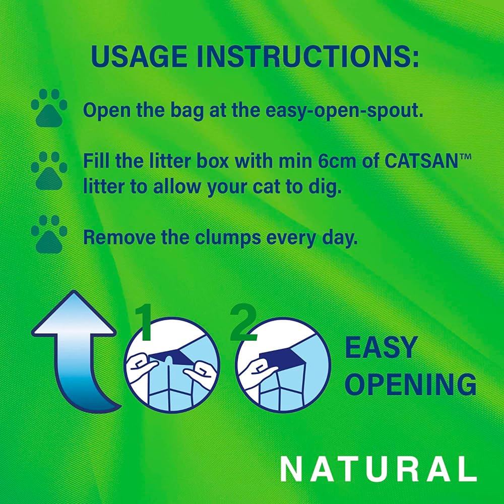 Catsan Natural - Arena para Gatos Biodegradable. Neutralización eficaz del Olor y la Humedad