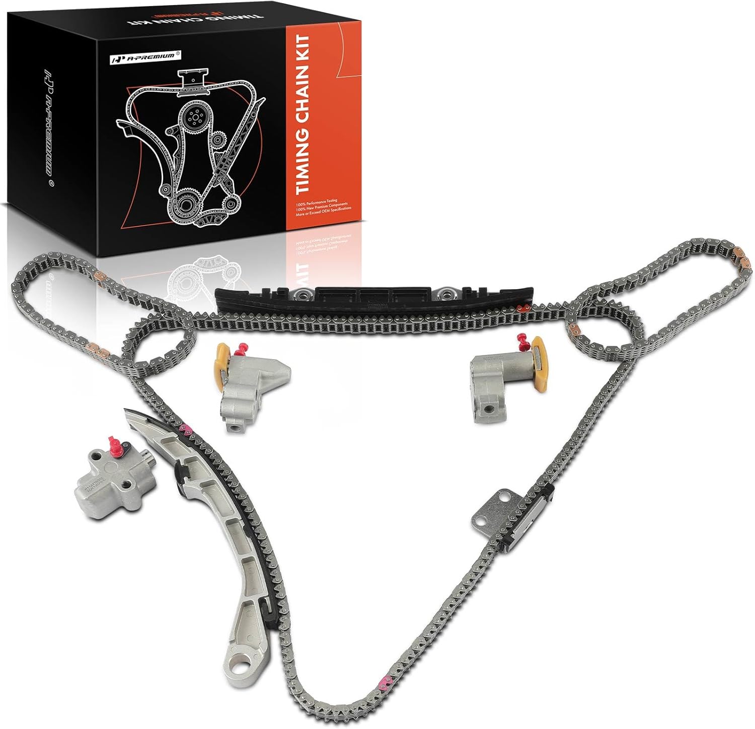 A-Premium Engine Timing Chain Kit W/Tensioner & Guide Rail [fits DOHC, 6Cyl 3.5L] Compatible with Nissan Murano 03-07, Maxima, Altima, 350Z 03-06, M35 & Infiniti FX35 03-08, G35 03-07, I35, M35