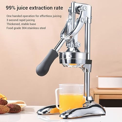 Miniatura 2 de Asixxsix Manual Juicer, Stainless Steel Citrus Press with Measuring Cup, Heavy Orange Lemon Squeezer for Home Commercial Use