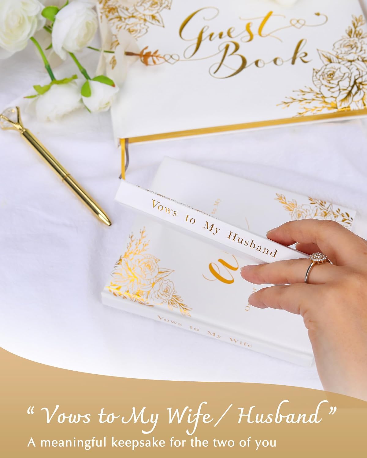 Wedding Vow Books His and Hers 2 Pack Hardcover | Wedding Registry Gifts Ideas for Bride and Groom, Notebook for Ceremony Vows Book for Wedding Renewal & Wedding Must Haves