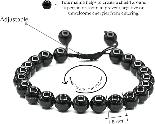 Miniatura 10 de Citrine Bracelet for Women Men's Gifts - Protection Healing Crystal Bracelet - 8mm Gemstone Beaded Adjustable Bracelet Pulseras Para Hombres Mujer