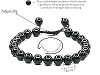 Vista 491 de Amazing Gemstone Yaxaite Bracelet for Women Men's Gifts - Protection Healing Crystal Bracelet - 8mm Gemstone Beaded Adjustable Bracelet Pulseras