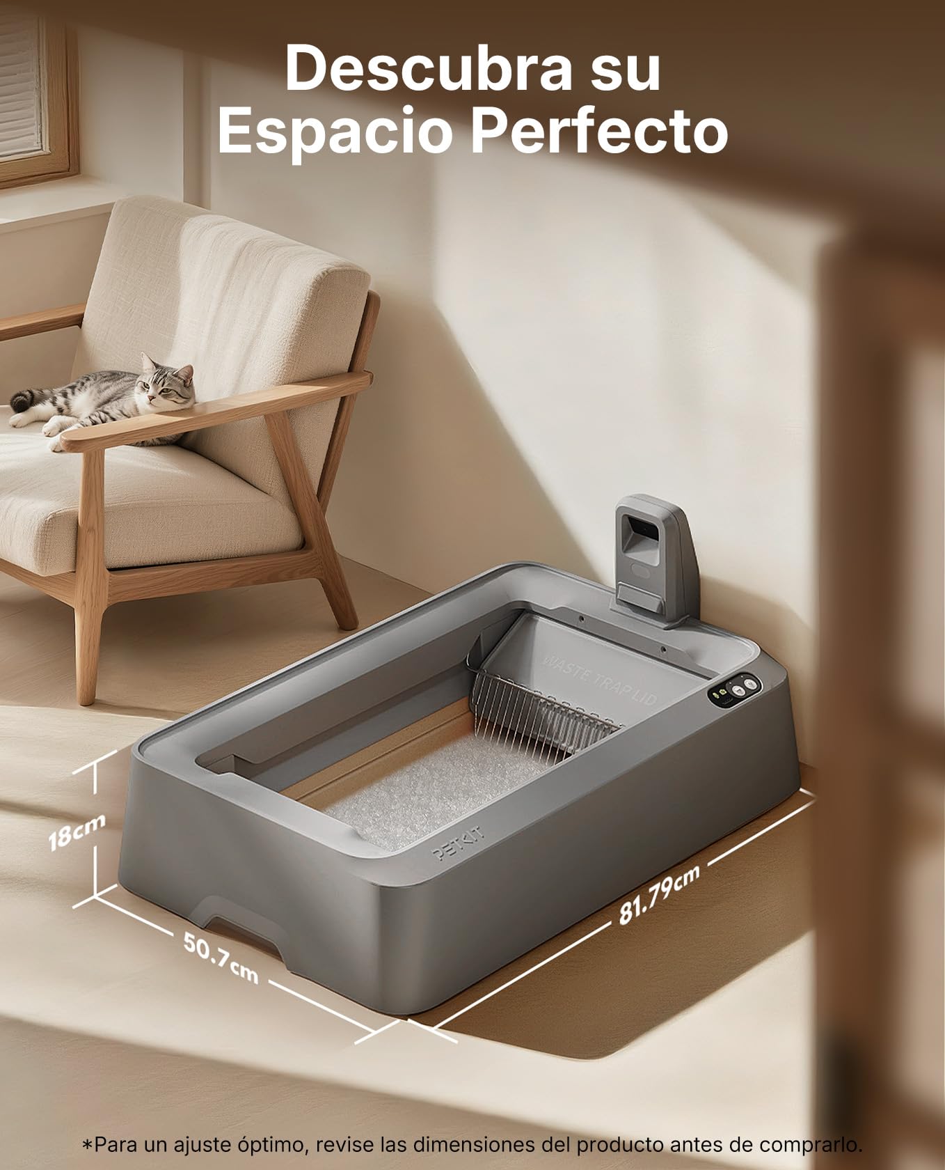 PETKIT PUROBOT Crystal Duo Arenero Gatos Autolimpiable, Cámara AI, Arenero Autolimpiable para Gatos, Limpieza Bidireccional, Bandeja Reemplazable, Seguimiento Sanitario, Eliminación de Olores, Gris