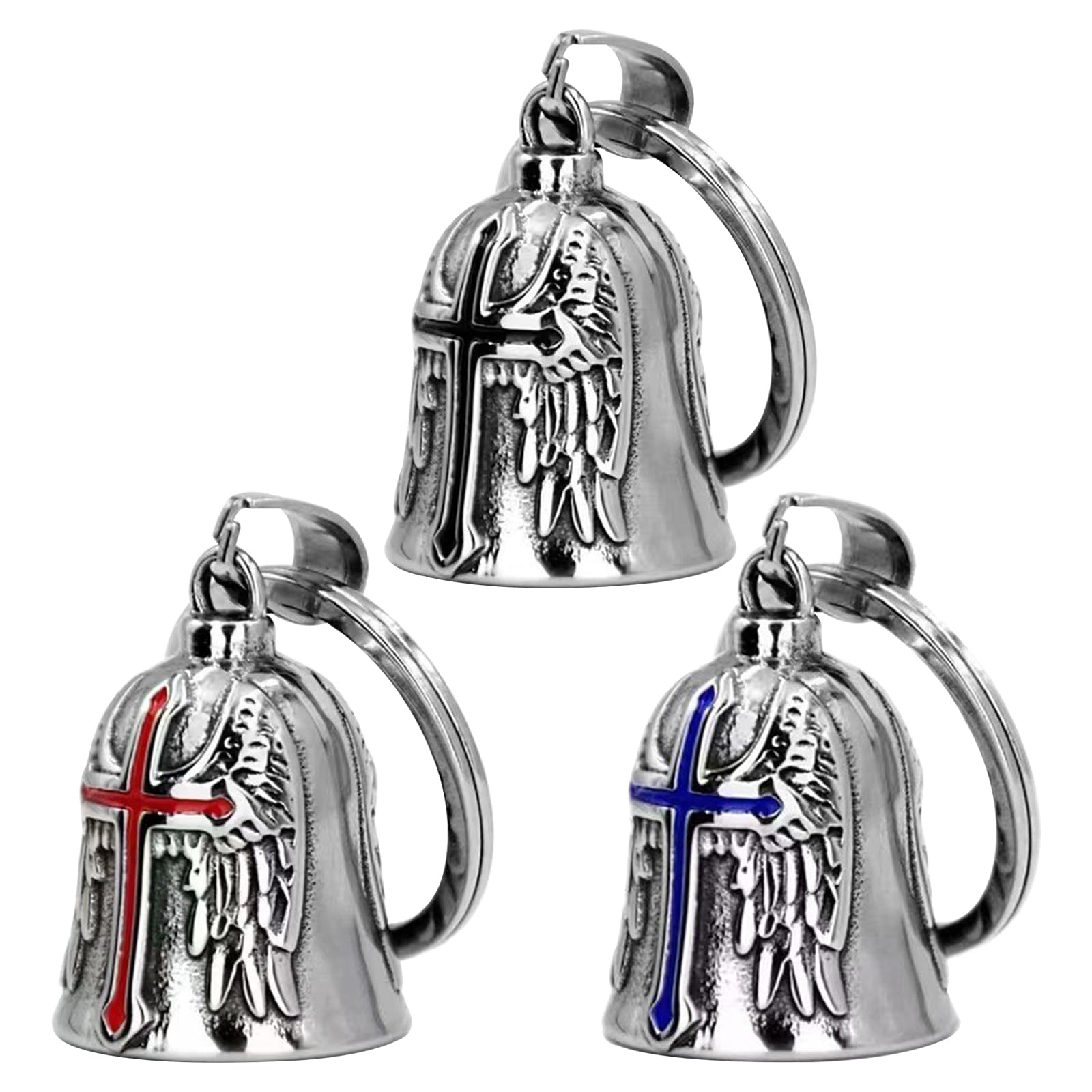 MADGININE 3 PCS Motorcycle Guardian Bell with Chain - Durable Metal Alloy Lucky Riding Bell for Outdoor and Motorcycle Accessories Gifts