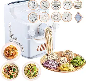 MáQuina De Espaguete EléTrica, MáQuina De Embalagem De Bolinho De Massa, Painel De Toque, Com 9 Moldes De MacarrãO, 500g De Grande Capacidade, Para Fazer MacarrãO, MacarrãO