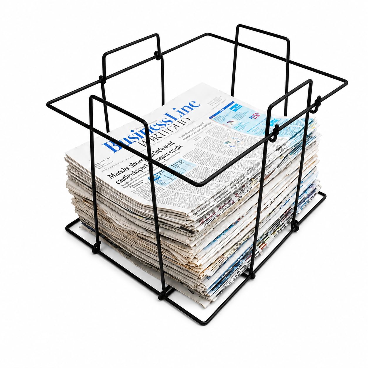 Metal Wire Newspaper Stand for Home Office, Black Magazine Holder Rack, Newspaper Basket Organizer for Living Room, Office, Reception, Library, Study Room-image-25