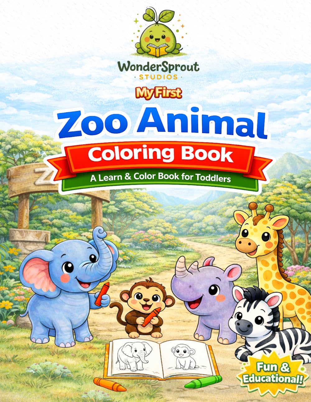 My First Zoo Animal Coloring Book: A Learn & Color Activity Book for Toddlers and Preschoolers (My First Color & Learn Collection)
