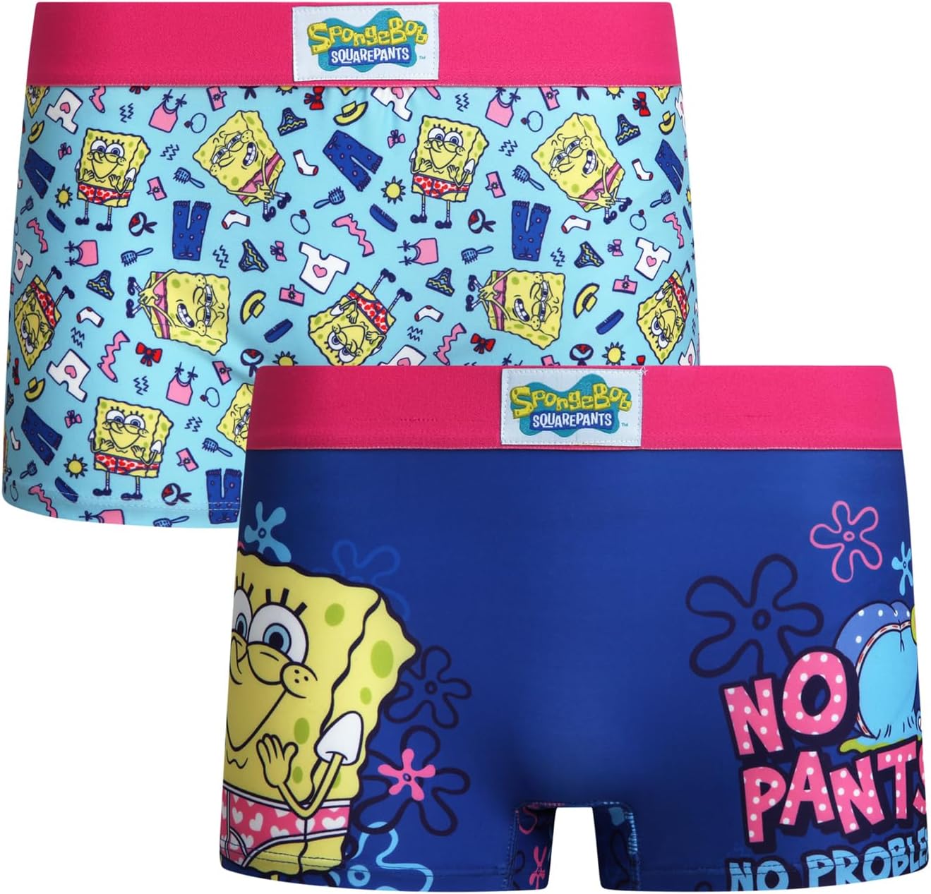 COCO BRANDS Womens Boyshorts Underwear - 2 Pack SpongeBob SquarePants Strawberry Shortcake Powerpuff Girls Boxers for Women