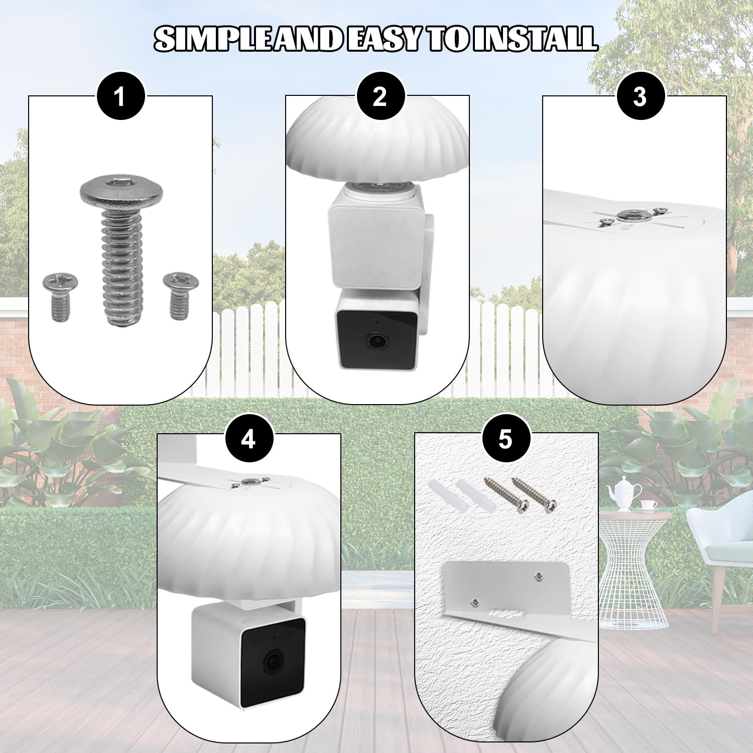 Copertura Telecamera Esterna, ABS in Plastica, Accessorio per Fotocamera, Protegge la Fotocamera da Polvere e Raggi UV, Adatto per Uso Interno ed Esterno (Bianco)