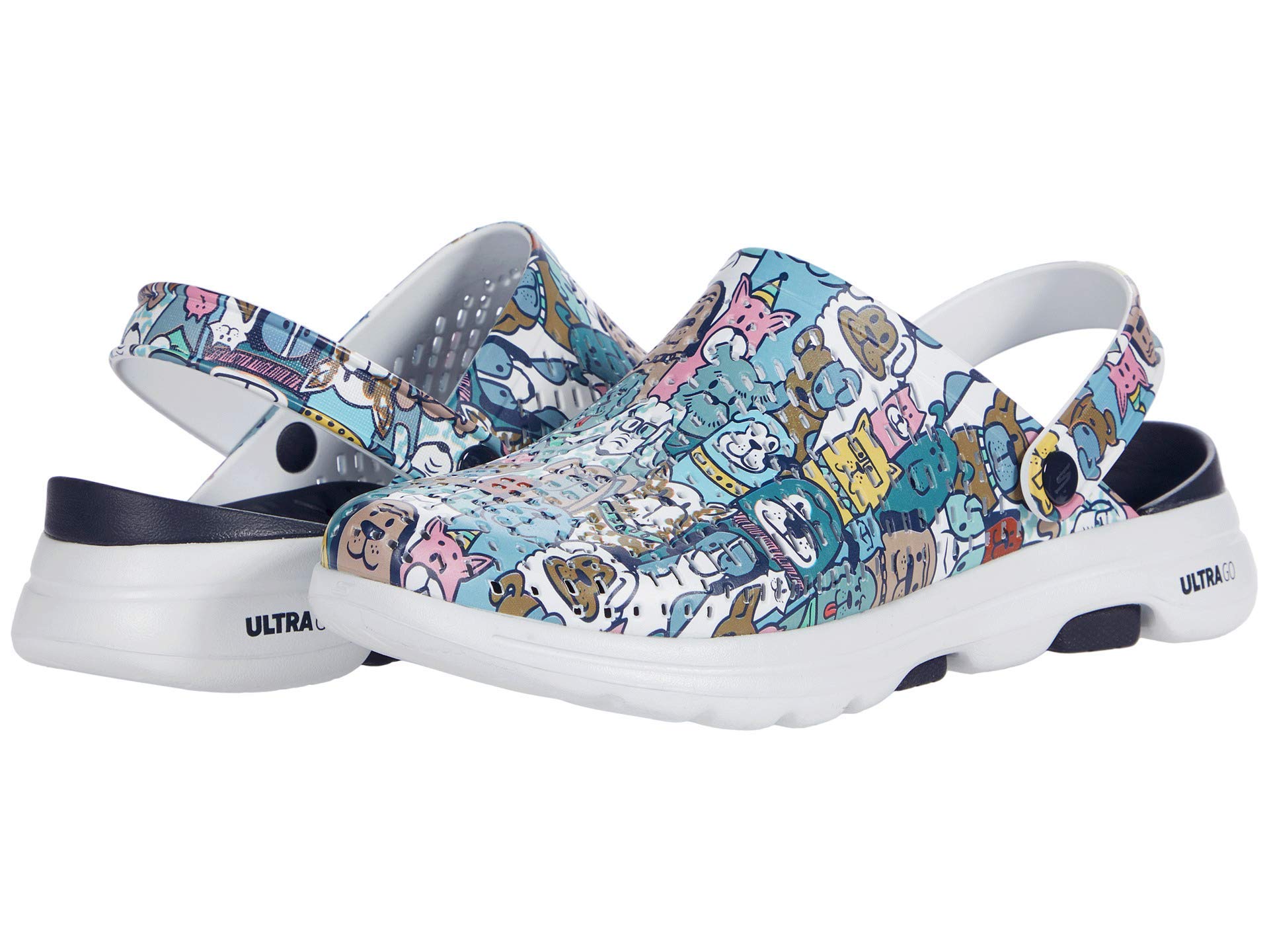 Skechers Women's GO Walk 5-Dog Lover Navy/Multi Sandal-3 Kids UK (111000-NVMT)