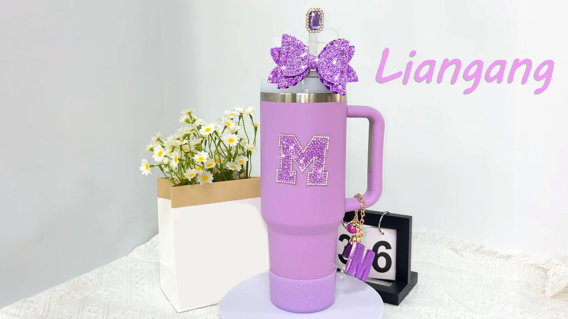 ZOSIX Charm a forma di lettera per Stanley Cup da 0,4 l, con manico