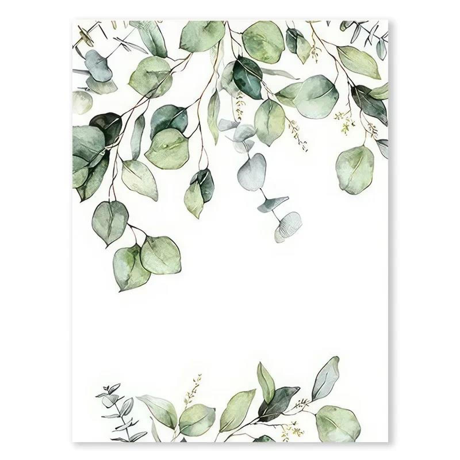 SHINERING 1Pc Green Leaves Posters Prints Minimalist Canvas Painting Wall Art Home Decor A4 21X30Cm Unframed