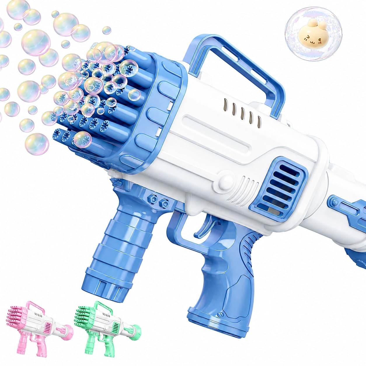 32 holes bubble maker gatling bubble gun machine toy for kids | multi-hole bubble launcher with bubble solution | indoor & outdoor bubble toy for boys & girls