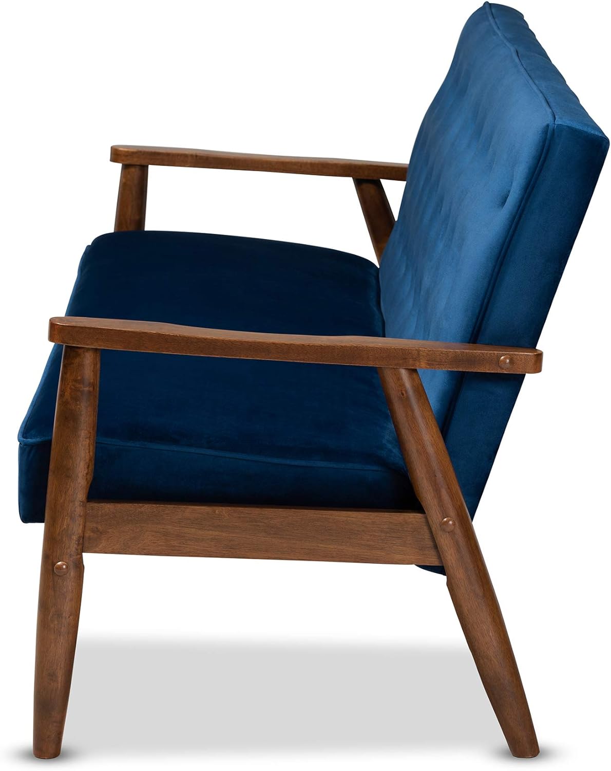 Baxton Studio Sofas, One Size, Navy Blue/Brown