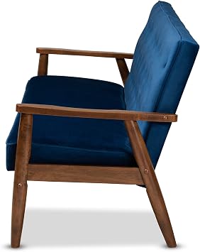 Baxton Studio Sofas, One Size, Navy Blue/Brown
