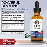 Vista 3 de KAL Vitamin B-6 B-12 Folic Acid DropIns, Liquid Vitamin B Supplement Drops, Heart Health, Energy, Red Blood Cell Support with Methyl B12 and Methyl