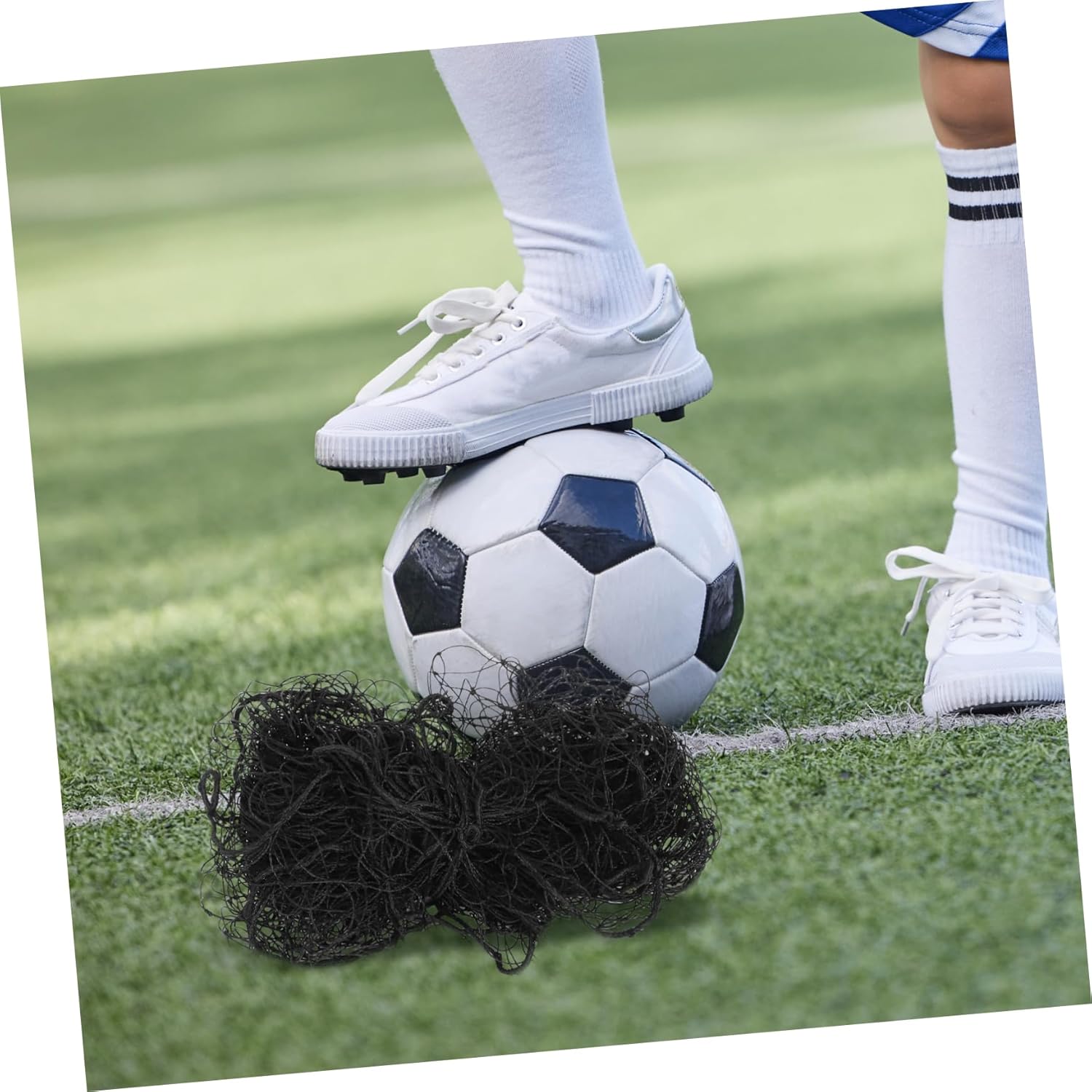 High Density Woven Soccer Goal Net Replacement Outdoor Football Practice Net for Backyard Training Enhanced Visibility Quick Assembly Durable Football Kick Trainer Netting