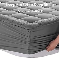 Vista 5 de EASELAND Protector de colchón de tamaño individual, protector de colchón acolchado ajustable individual de 8-21 pulgadas de profundidad