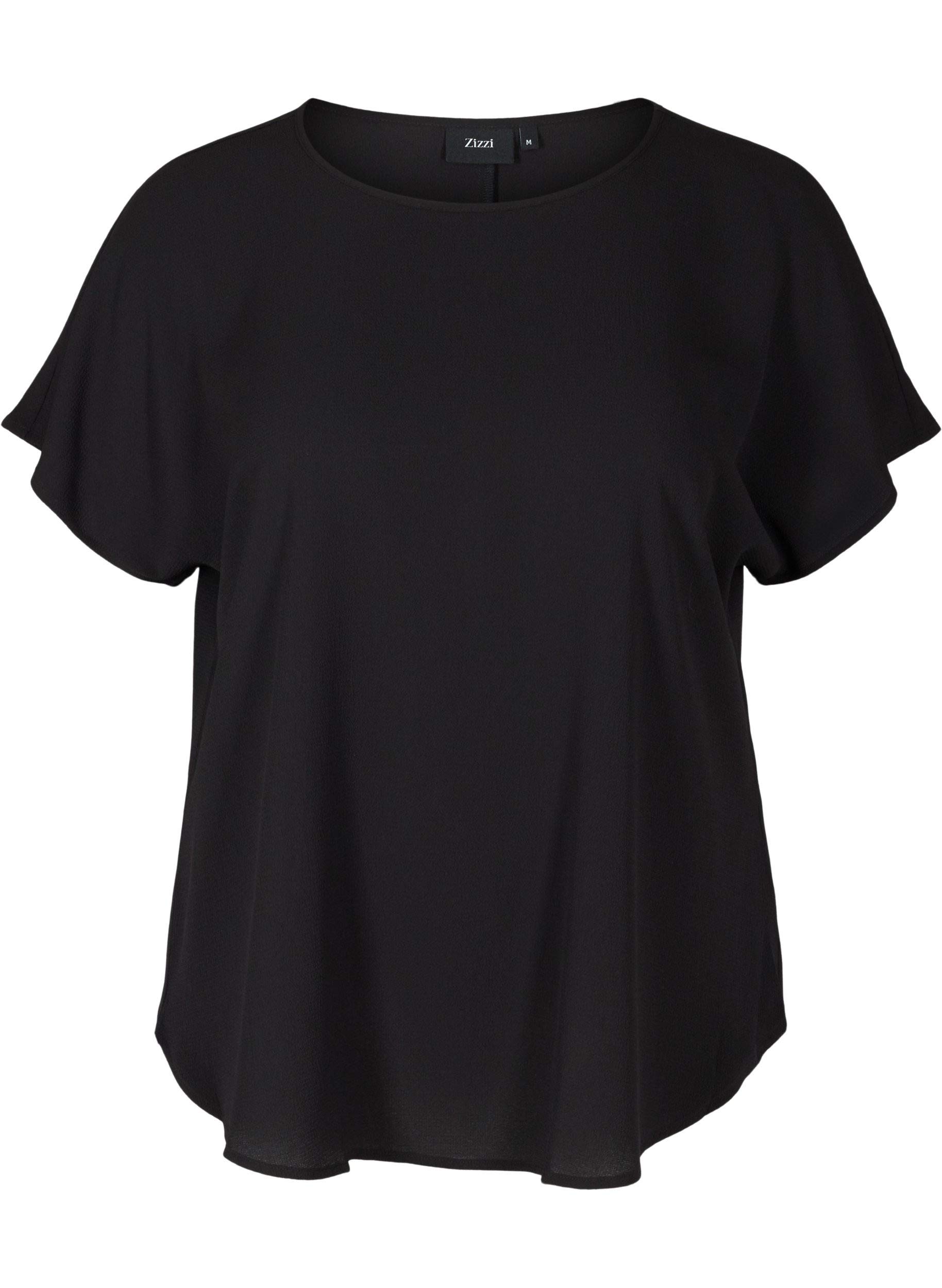 Zizzi Bluse Große Größen Damen - Kurzarm Tunika mit Rundhalsausschnitt - Elegante Plus Size Kleidung für den Sommer - Curvy Mode Damen Größe 45-56
