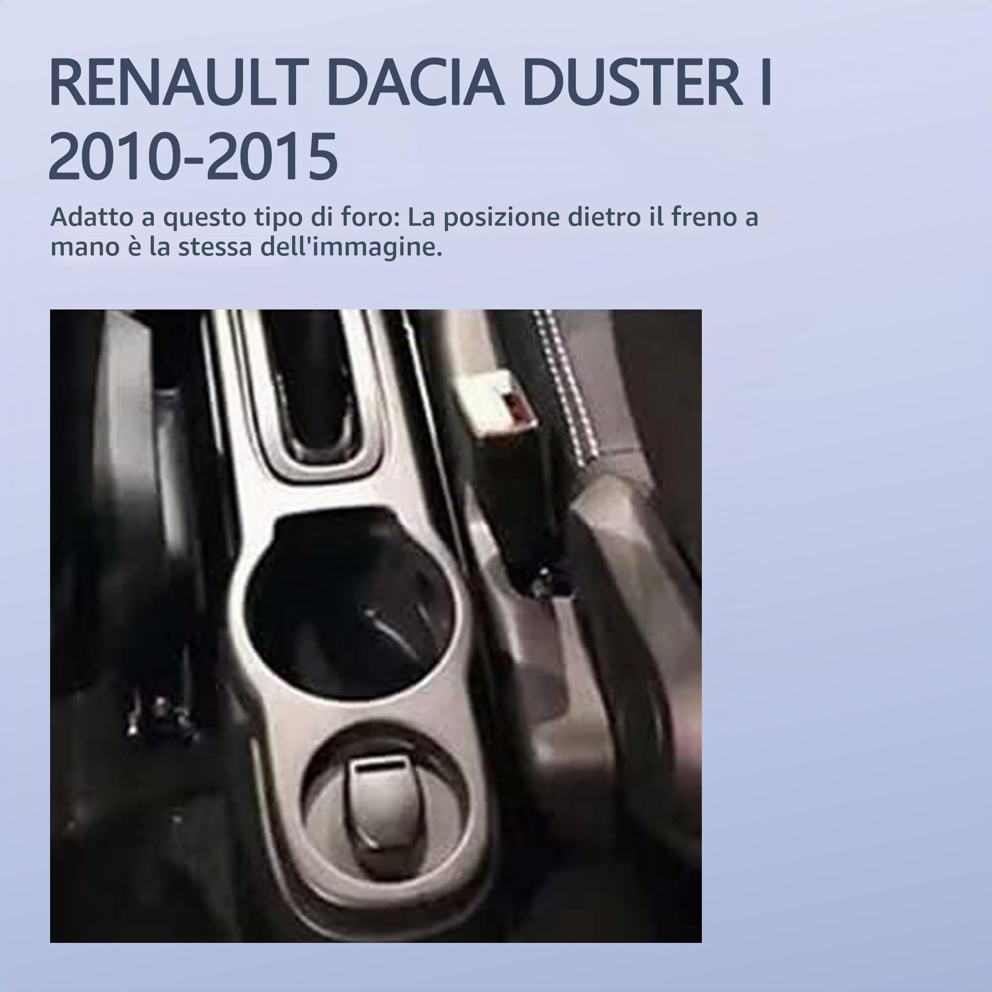 Bracciolo Auto Compatibile con Renault Dacia Duster I 2010-2015 | Vano Portaoggetti a Due Llivelli, con Portabicchieri, Facile da Montare, Regolabile, Pelle PU, Linea Nera