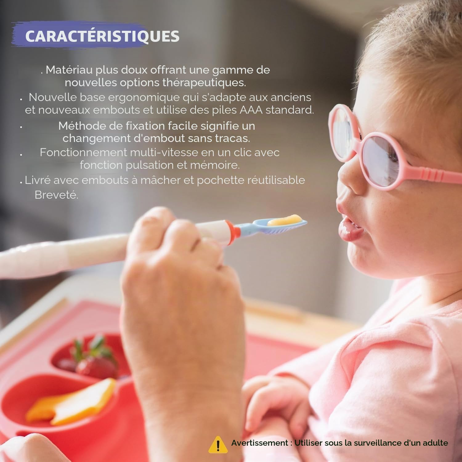 Sensi Spoon : Kit de 5 embouts – Kit de pointes de cuillère (gris)