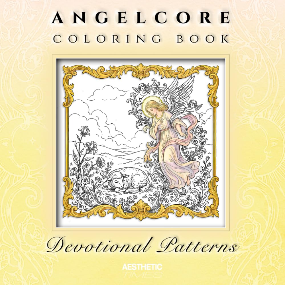 Angelcore Coloring Book: Devotional Patterns (Soft Girl Aura)