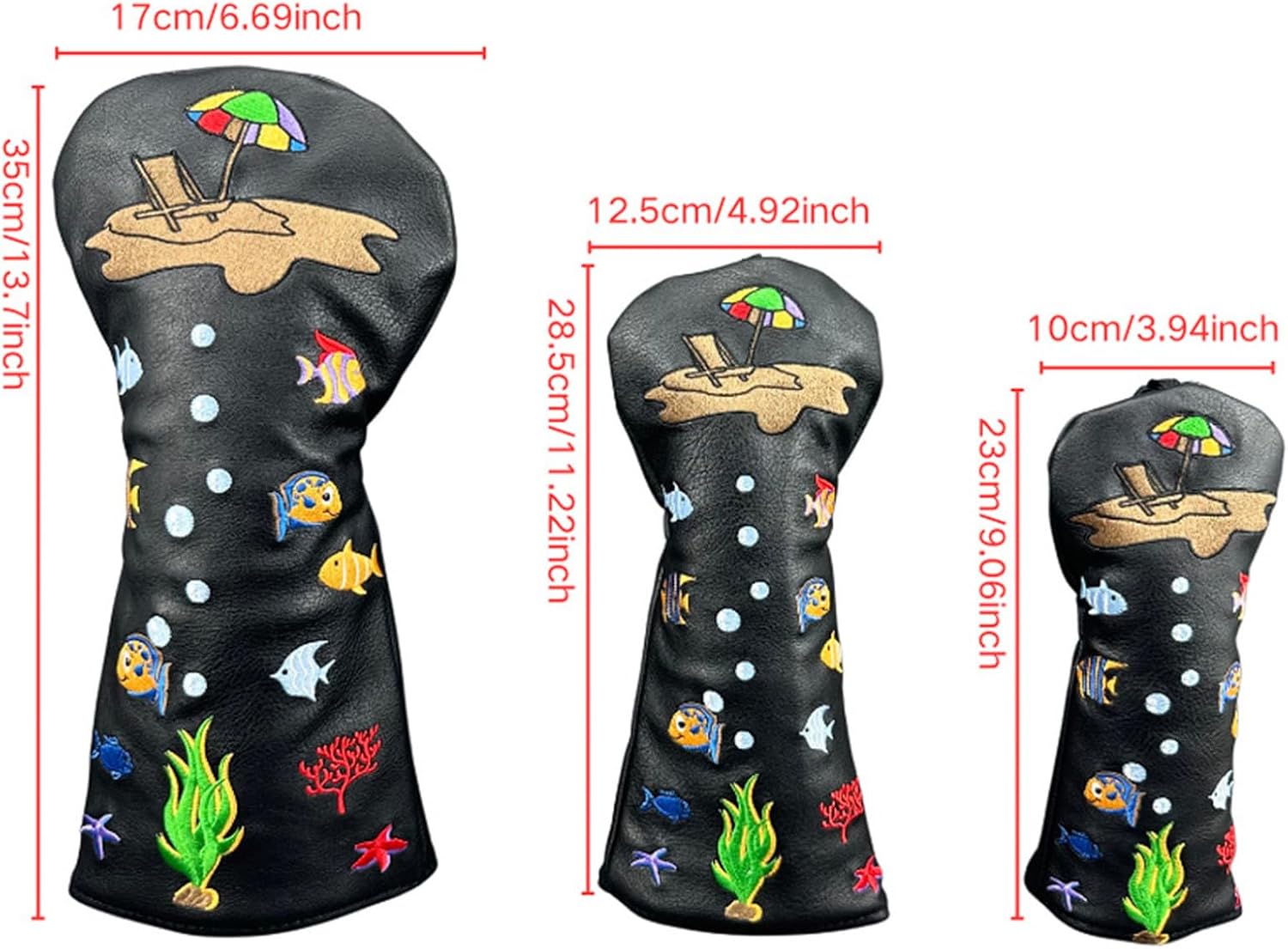 Golf Wood Protector Stylish Beach Print Easy Use Club Head Cover