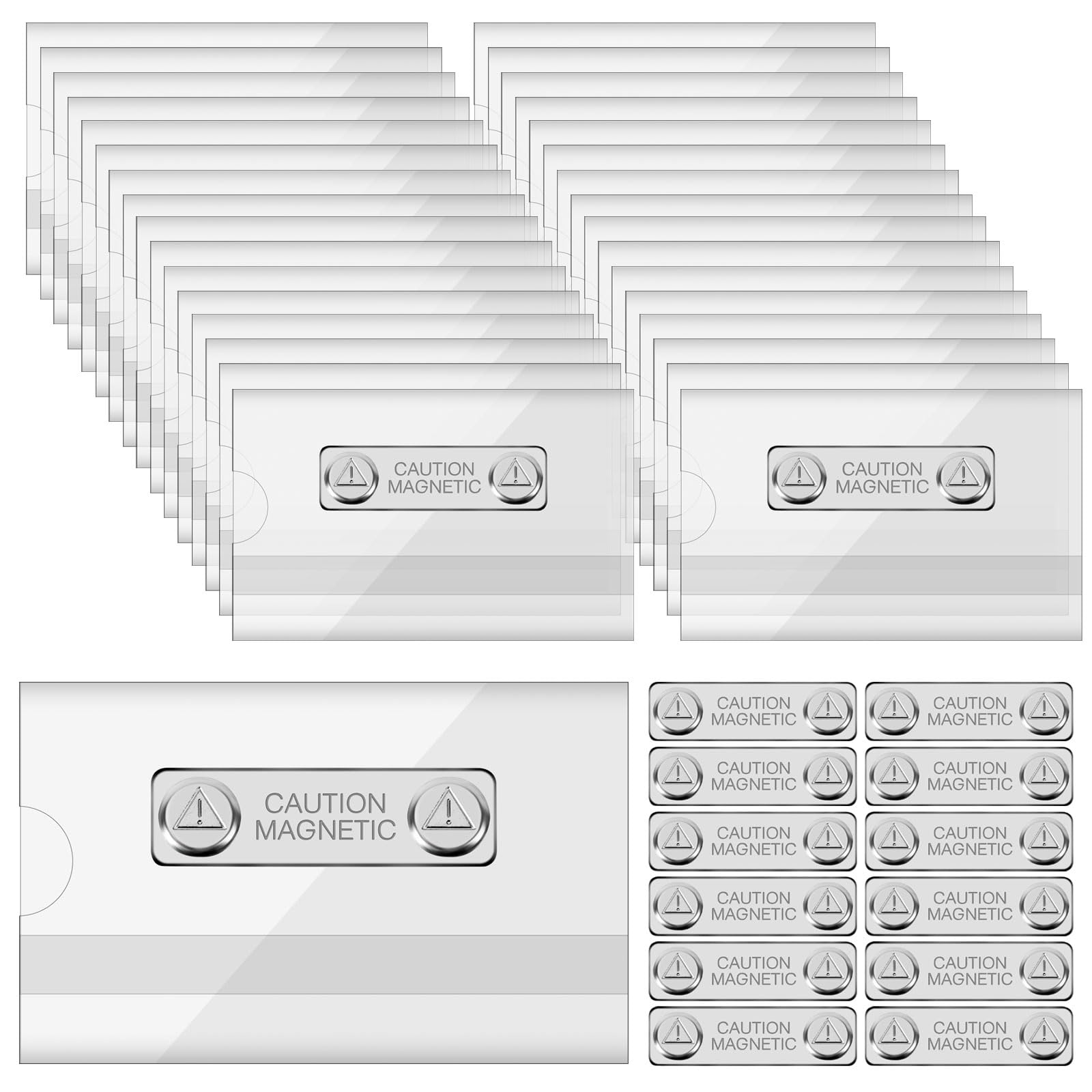 Dadabig 30 Set Porta Badge Magnetico Cartellini Identificazione Magnetici Targhette Autoadesive 58x90mm per Scuola Ufficio Conferenze Aziendali