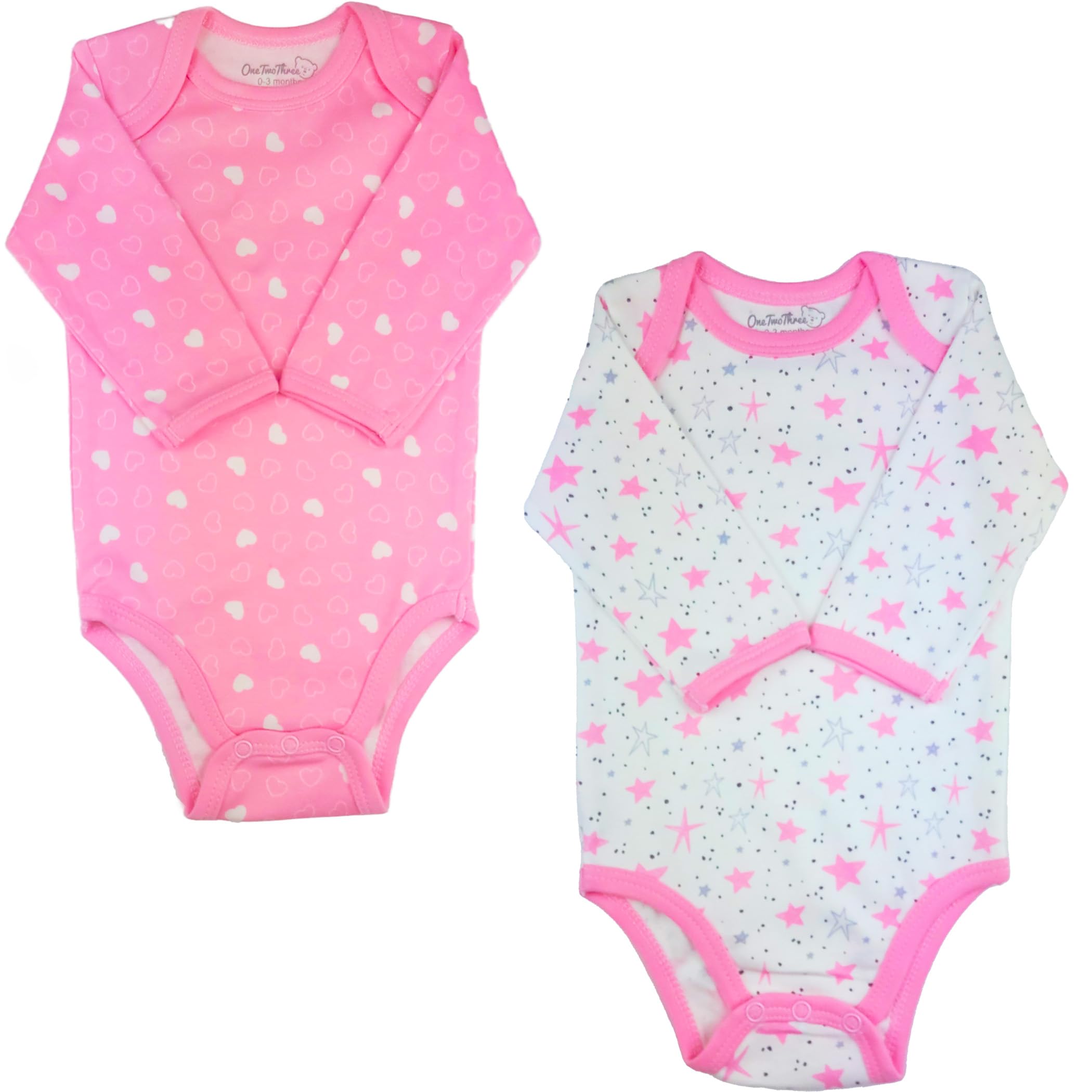 123 Bear Baby Bodysuits 100% Combed Cotton Unisex Boys Girls