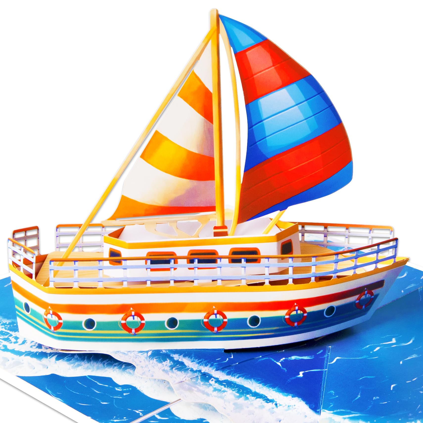 GREETING ART 3D Pop Up Sailboat Card for Birthday, Father's Day, Retirement, Ocean Adventure Theme, Friendship Gift โ image 1