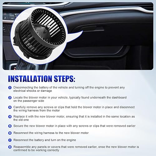 Miniatura 7 de Ventilador de motor de soplador de CA para Chevy Silverado Avalanche 1500 2500 Suburban Tahoe GMC Sierra Yukon Cadillac Escalade 1999 2000 2001 2002