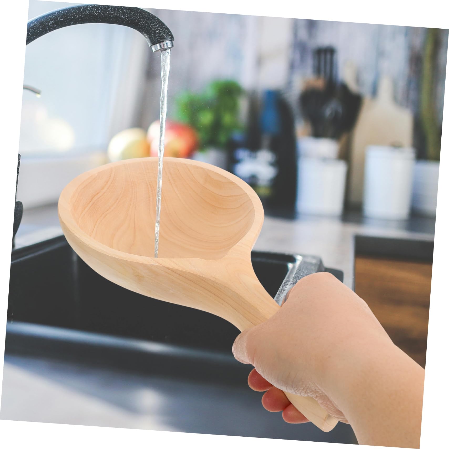 Amosfun 3 Piezas Cuchara De Madera Pala De Agua De Madera Cucharón De Agua De De Cocina Cuchara De Portátil De Para Restaurante Utensilios De Cocina