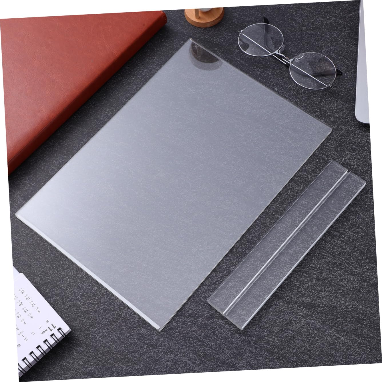 PLAFOPE 3piezas Soportes Transparentes Para Expositores De Mesa Acrílico Alta Uso Frecuente Estable Para Oficina Tienda Restaurante