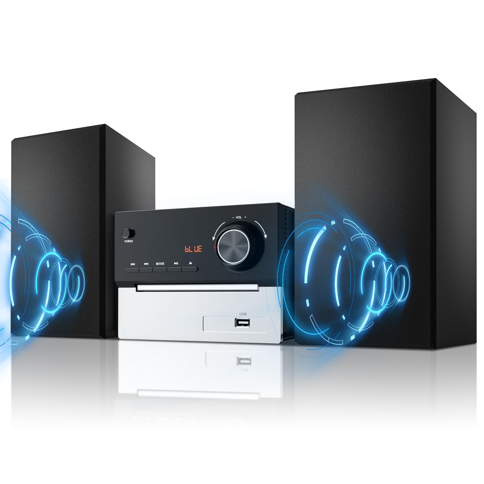 System stereo Bluetooth do domu, odtwarzacz CD z głośnikami 2 x 15 W, USB, AUX