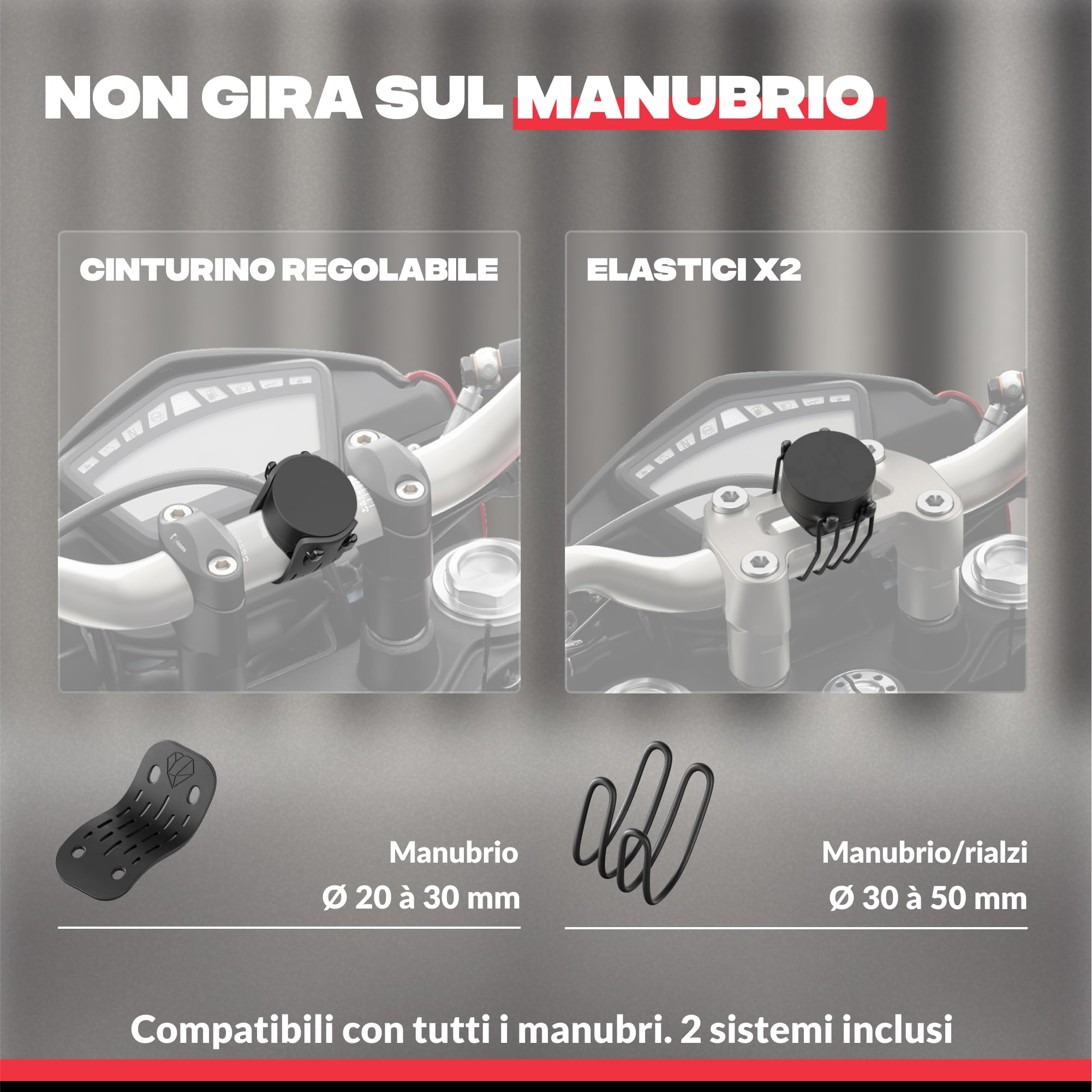 SHAPEHEART Innovazione francese, Porta cellulare magnetico. Assorbe le vibrazioni, Porta telefono impermeabile con rotazione di 360 gradi, Supporto telefono per manubrio