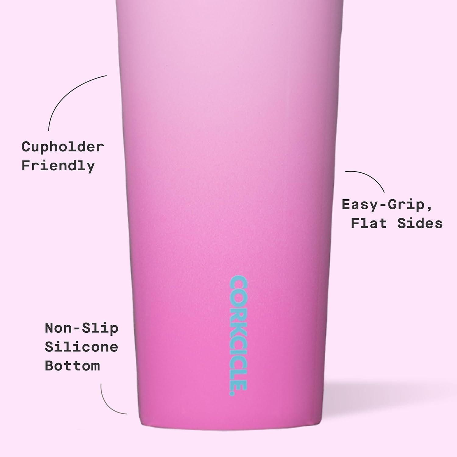 Corkcicle Classic Tumbler - Keeps Drinks Cold 9 Plus Hours - Triple Insulated Stainless Steel Drink Tumbler - Sliding Lid - Summer Drinkware Gift - Keeps Drinks Ice Cold - 24 oz - Pink Pop