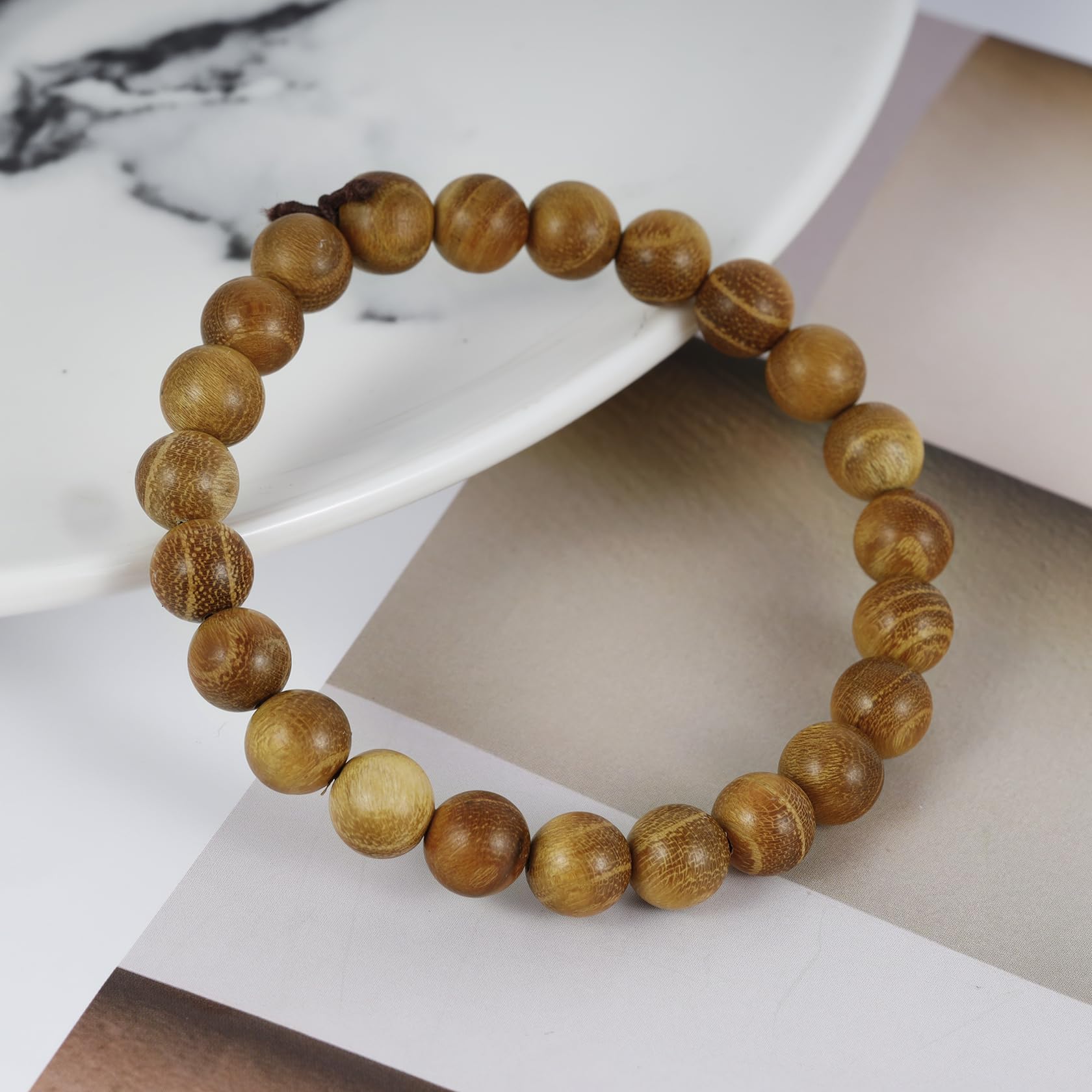Pulsera elástica de Cuentas de Madera para Hombre y Mujer - 8 mm