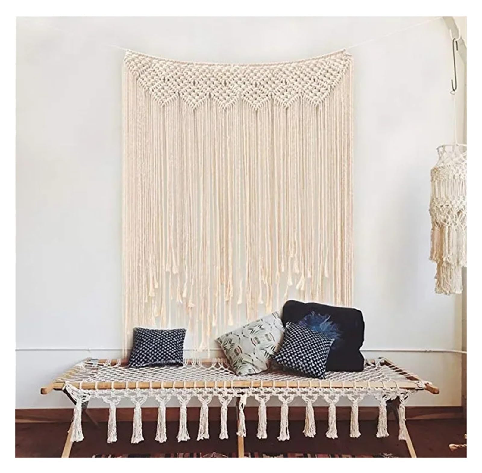 Tapisserie tissée main macramé pour décoration de mariage - 6