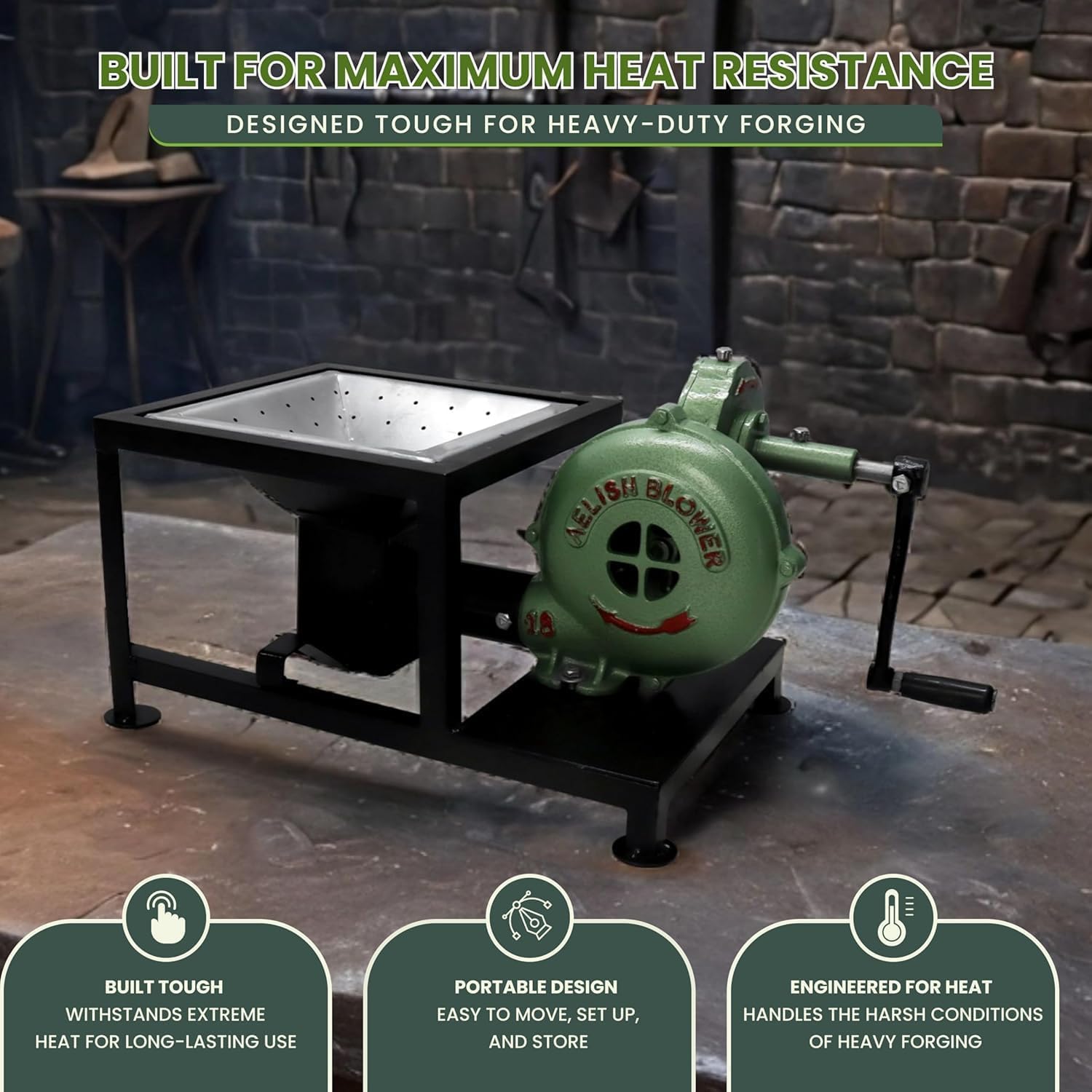 SIMOND Store Blacksmith's Forge - Soffiatore Manuale con Manico a Pedale per la Fabbricazione di coltelli, fabbri, Utensili da forgiatura, forni a Carbone, fornace, Accessori per Cottura e Barbecue,