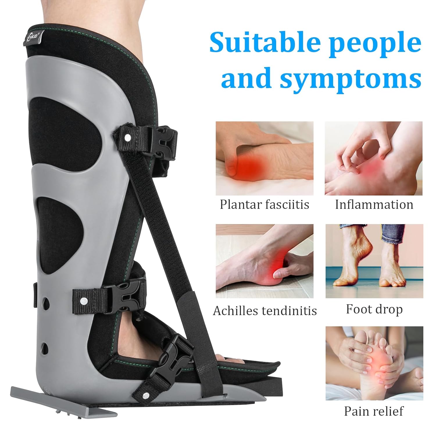 Plantar Fasciitis Night Splint, Rigid Night Splint for Plantar Fasciitis Women & Men, Orthopedic Boot for Sleeping, Achilles Tendonitis, Calf Tendon Stretching, Arch pain(Medium) - Image 5