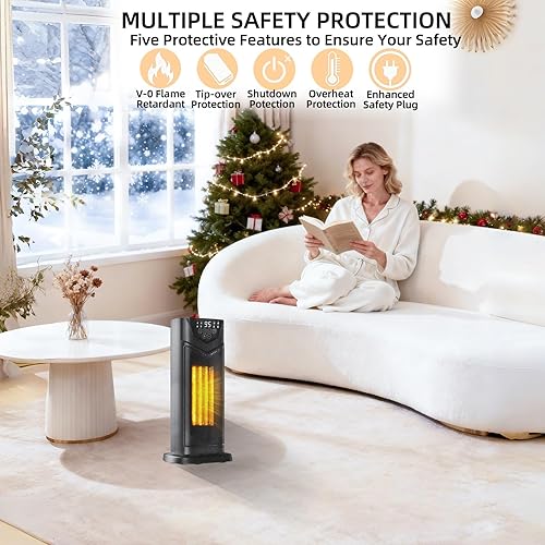 Miniatura 2 de Calentador de espacio, calor portátil con 3 modos, para sala de estar, dormitorio