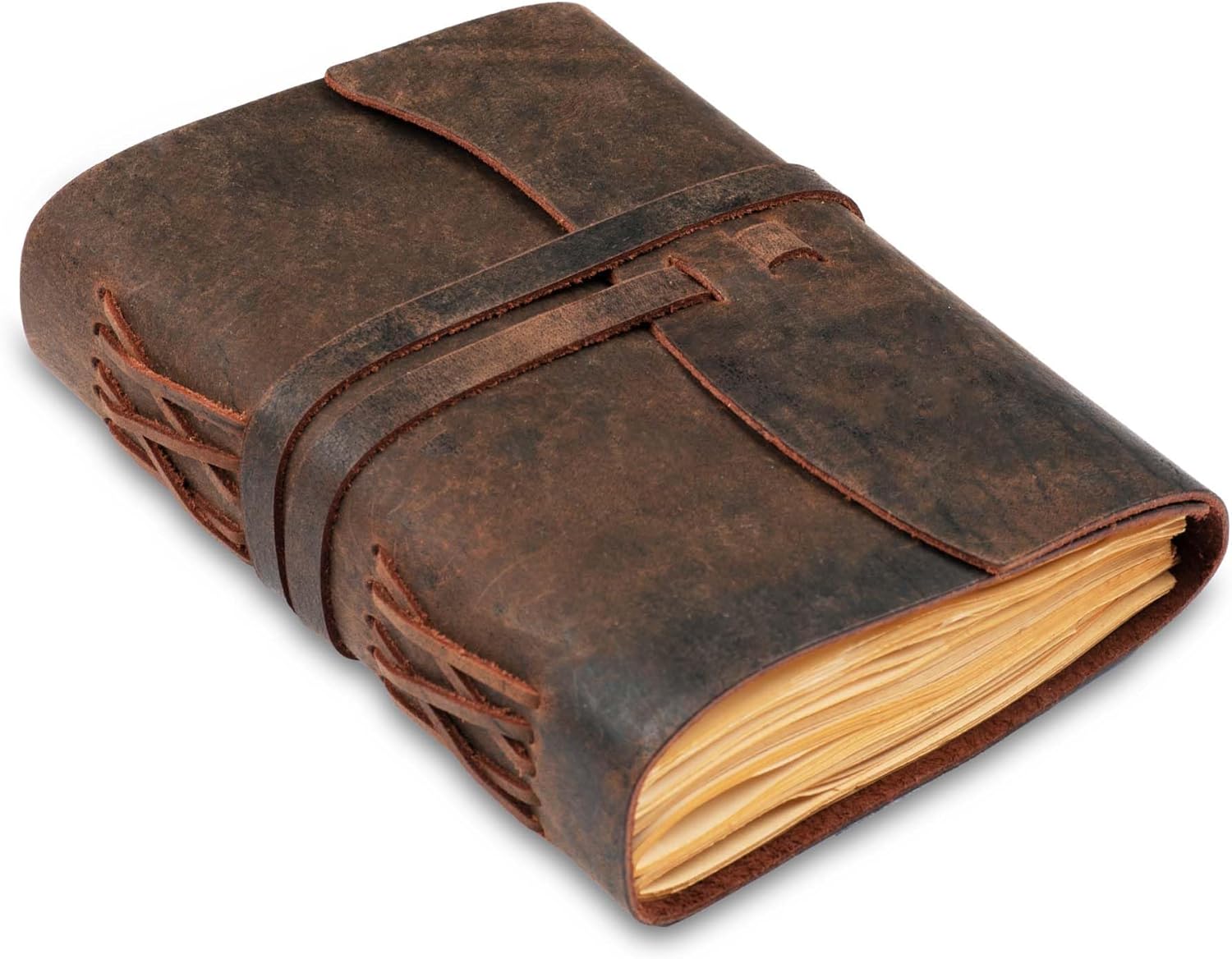 LEATHER VILLAGE Leather Bound Journal - Dark Brown, 11.5"X8.50", 220 Pages - Vintage Blank Paper Diary for Writing, Drawing, Sketchbook, and Travel Notebook - Ideal for Women and Men